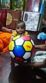 Boy playing with ball