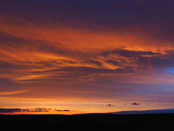 Scenic view of dramatic sky during sunset