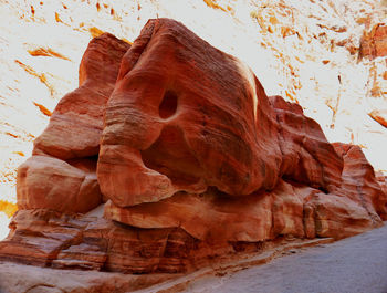 Low angle view of rock formation