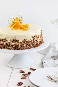 Close-up of cake on table