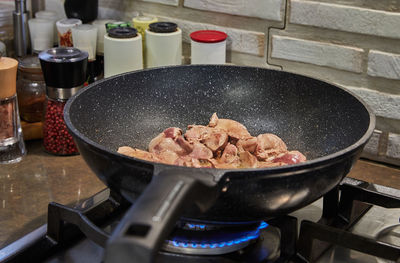 Close-up of food in kitchen