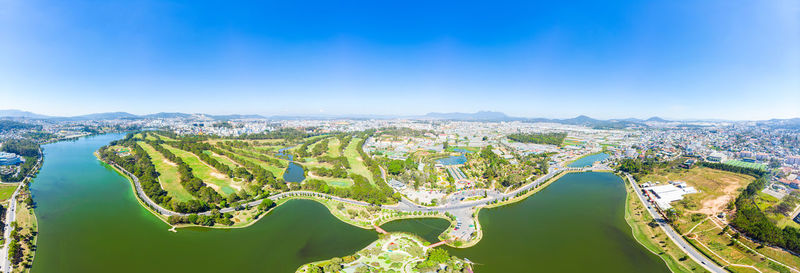 High angle view of city