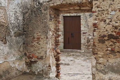 Closed door of old building