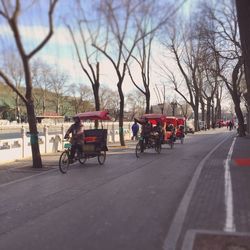 Cars parked on road