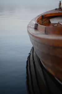 Close-up of rowboat in lake