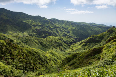 Scenic view of mountains against sky