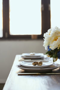 Close-up of food on table