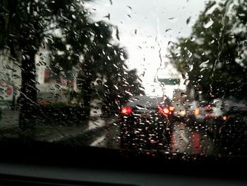 Road seen through car windshield