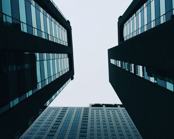 Low angle view of modern building against sky