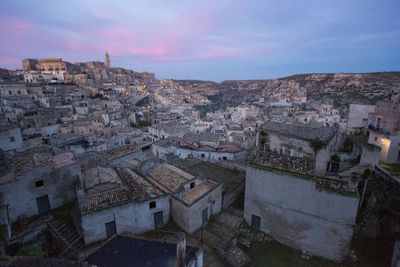 High angle view of townscape against sky