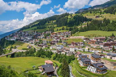 High angle view of townscape against sky