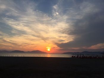 Scenic view of sea during sunset