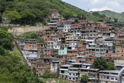 Rio, brazil - november 14, 2021 view of a poor community on a hillside in the north of the city,