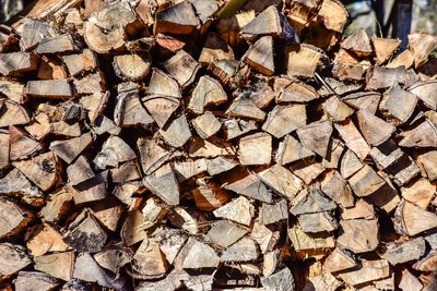 Full frame shot of logs