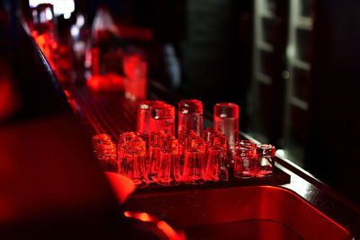 Close-up of red wine in glass