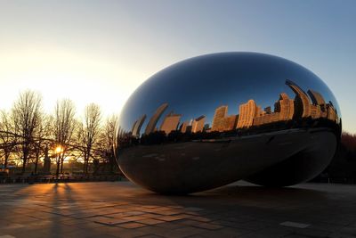 Panoramic view of buildings against sky during sunset