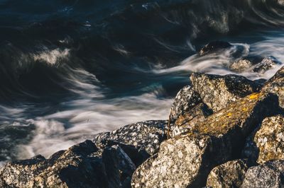 Rock formation in sea