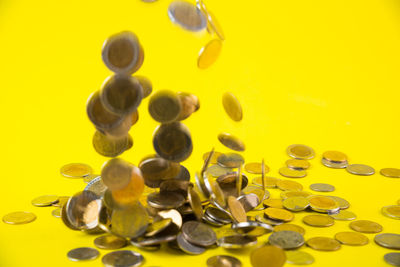 Close-up of grapes in glass on table