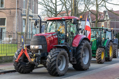 Vehicles on road in city