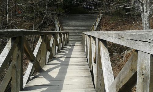 Footbridge over wooden bridge