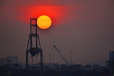 Sunrise at penang port, malaysia