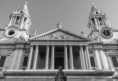 Low angle view of st paul cathedral against clear sky