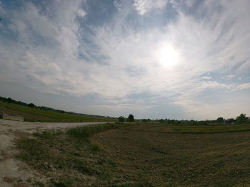 Scenic view of field against sky