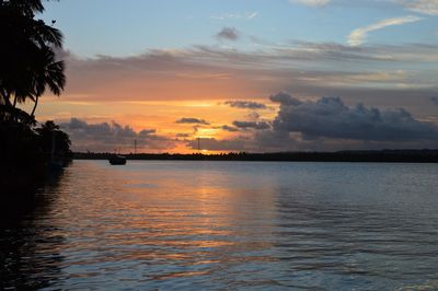 Scenic view of sea at sunset