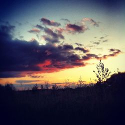 Silhouette of landscape at sunset