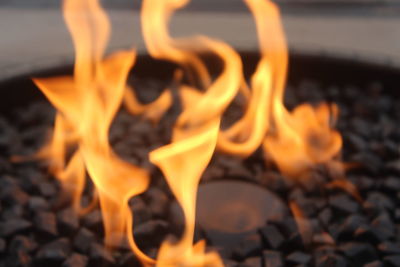 Close-up of bonfire at night