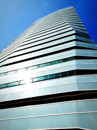 Low angle view of modern building against sky