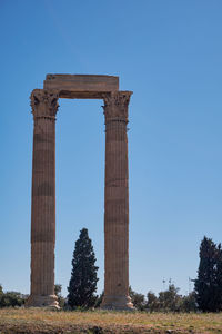 Low angle view of historical building against clear sky