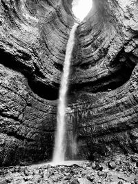 Scenic view of waterfall