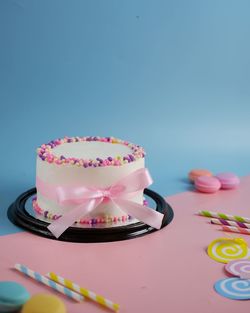 Close-up of dessert on table