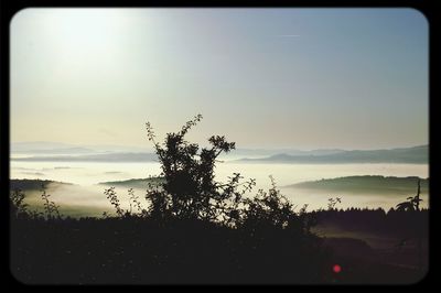 Scenic view of landscape at sunset