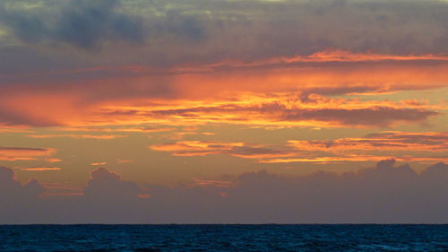 Scenic view of sea at sunset