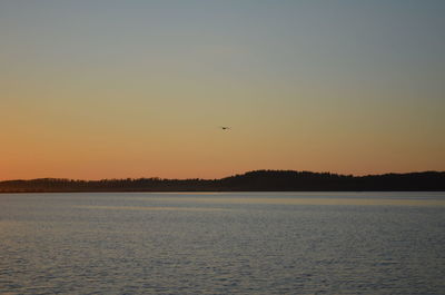 View of sea against sky during sunset