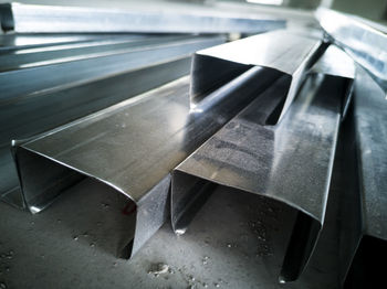 High angle view of piano on table