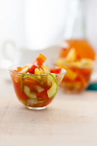 Close-up of fruit salad in bowl