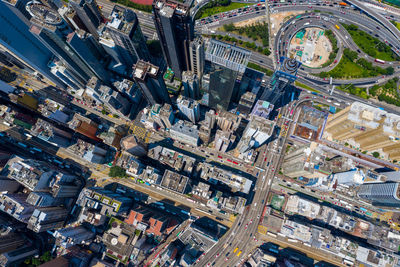 Aerial view of city buildings