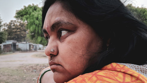 Close-up portrait of a woman