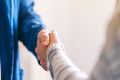 Close-up of business people doing handshake