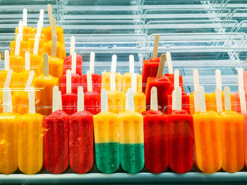 Ice cream bars displayed for sale