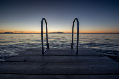 Scenic view of sea against sky at sunset