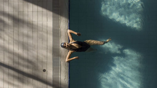 Woman swimmer in the pool