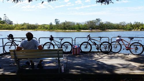 People in lake