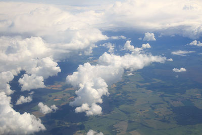 Aerial view of clouds over landscape