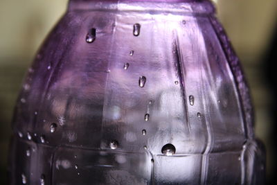 Close-up of wet glass