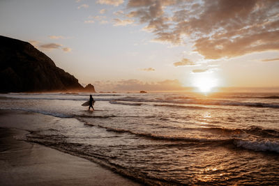 Sunset surfer portugal - algarve