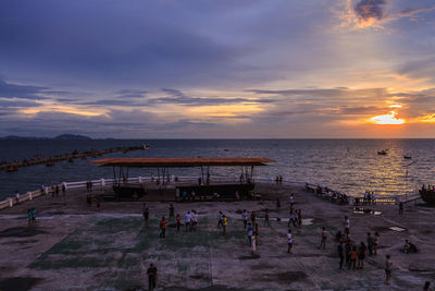 Scenic view of sea at sunset